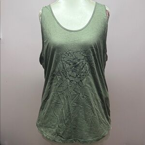 Green Floral Women's Tank Top
